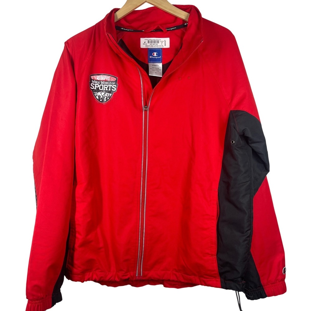 Disney Cast Member ESPN Wide World of Sports Red Black Windbreaker Mens M